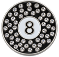 8 Ball Crystal Golf Ball Marker & Hat Clip by ReadyGOLF