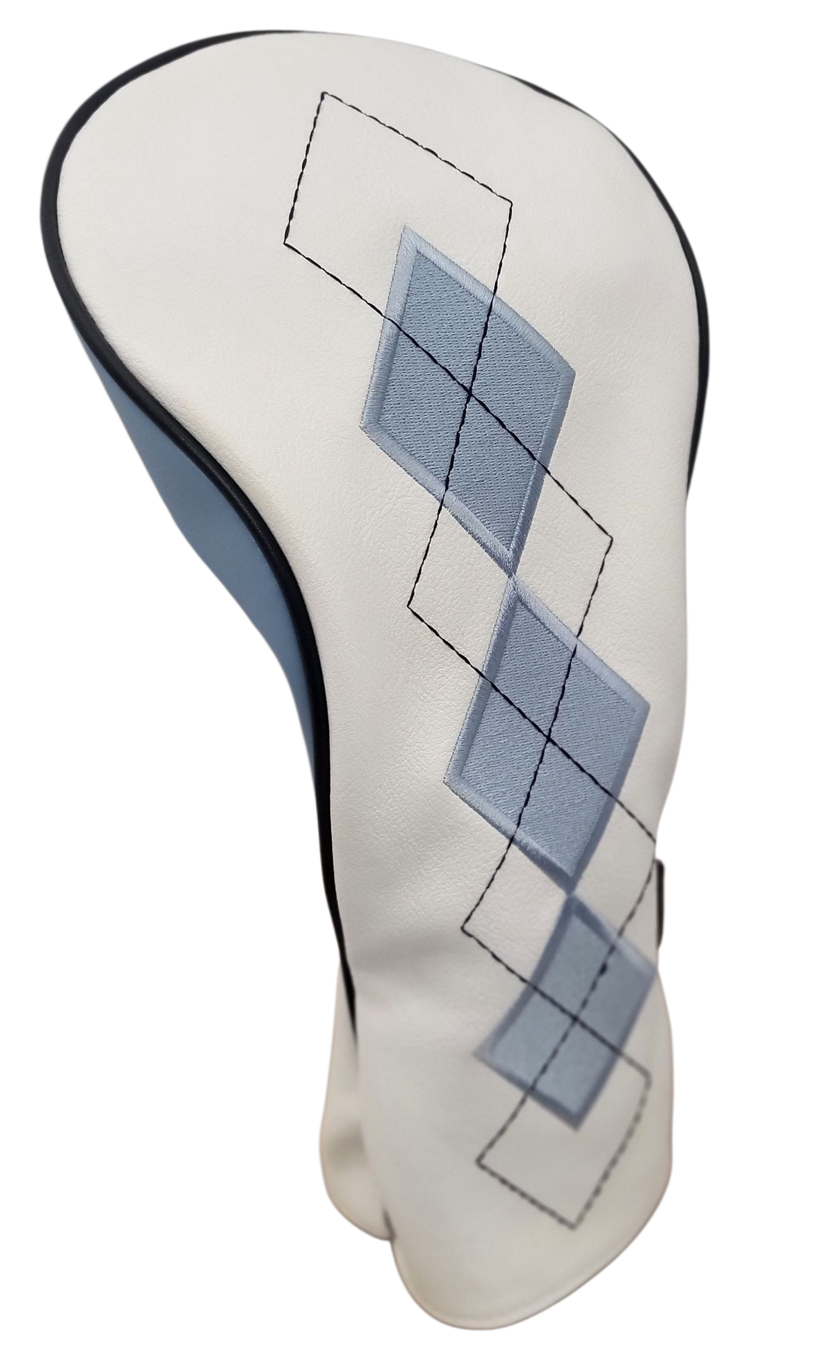 Classic Argyle Sky Blue Embroidered Driver Headcover by ReadyGOLF