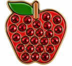 Red Apple Ball Marker &amp; Hat Clip with Crystals by ReadyGOLF
