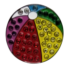 Beach Ball Ball Marker & Hat Clip with Crystals by ReadyGOLF