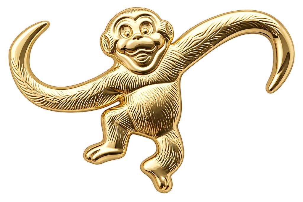 Barrel of Monkeys Gold Plated Ball Marker & Hat Clip by ReadyGOLF