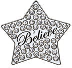 Believe Star with Crystals Ball Marker & Hat Clip by ReadyGOLF
