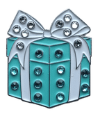 Blue Gift Box Ball Marker & Hat Clip with Crystals by ReadyGOLF