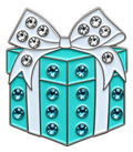 Blue Gift Box Ball Marker & Hat Clip with Crystals by ReadyGOLF
