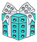 Blue Gift Box Ball Marker & Hat Clip with Crystals by ReadyGOLF