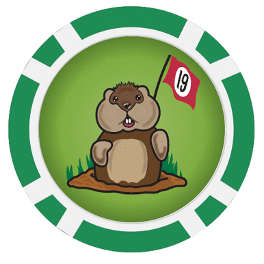 Dancing Gopher Poker Chip Golf Ball Marker by ReadyGOLF