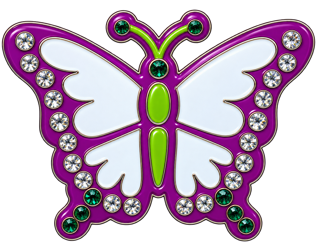 Butterfly Crystal Ball Marker & Hat Clip by ReadyGOLF