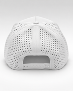 Fore Alarm white and black performance golf rope hat, golf headwear lifestyle image
