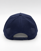 Fore Alarm navy and white performance golf rope hat, golf headwear lifestyle image