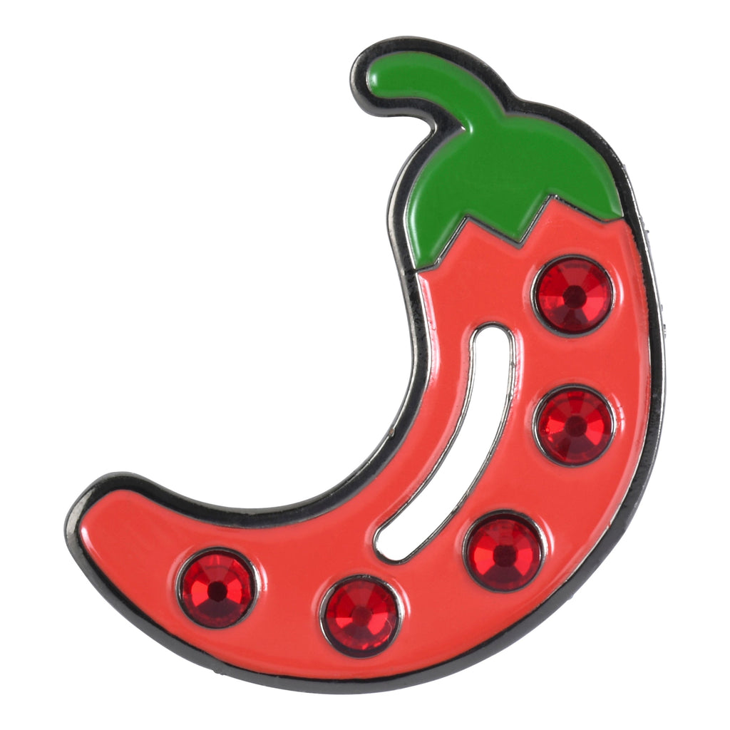 Chili Pepper with Crystals Ball Marker Earrings by ReadyGOLF