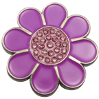 Hippie Flower Purple & Pink Crystal Ball Marker & Hat Clip by ReadyGOLF