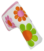 Flower Power Embroidered Blade Putter Cover (White) by ReadyGOLF
