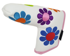 Flower Power Embroidered Blade Putter Cover (White) by ReadyGOLF
