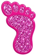 Pink Foot Print Glitter Ball Marker &  Hat Clip by ReadyGOLF