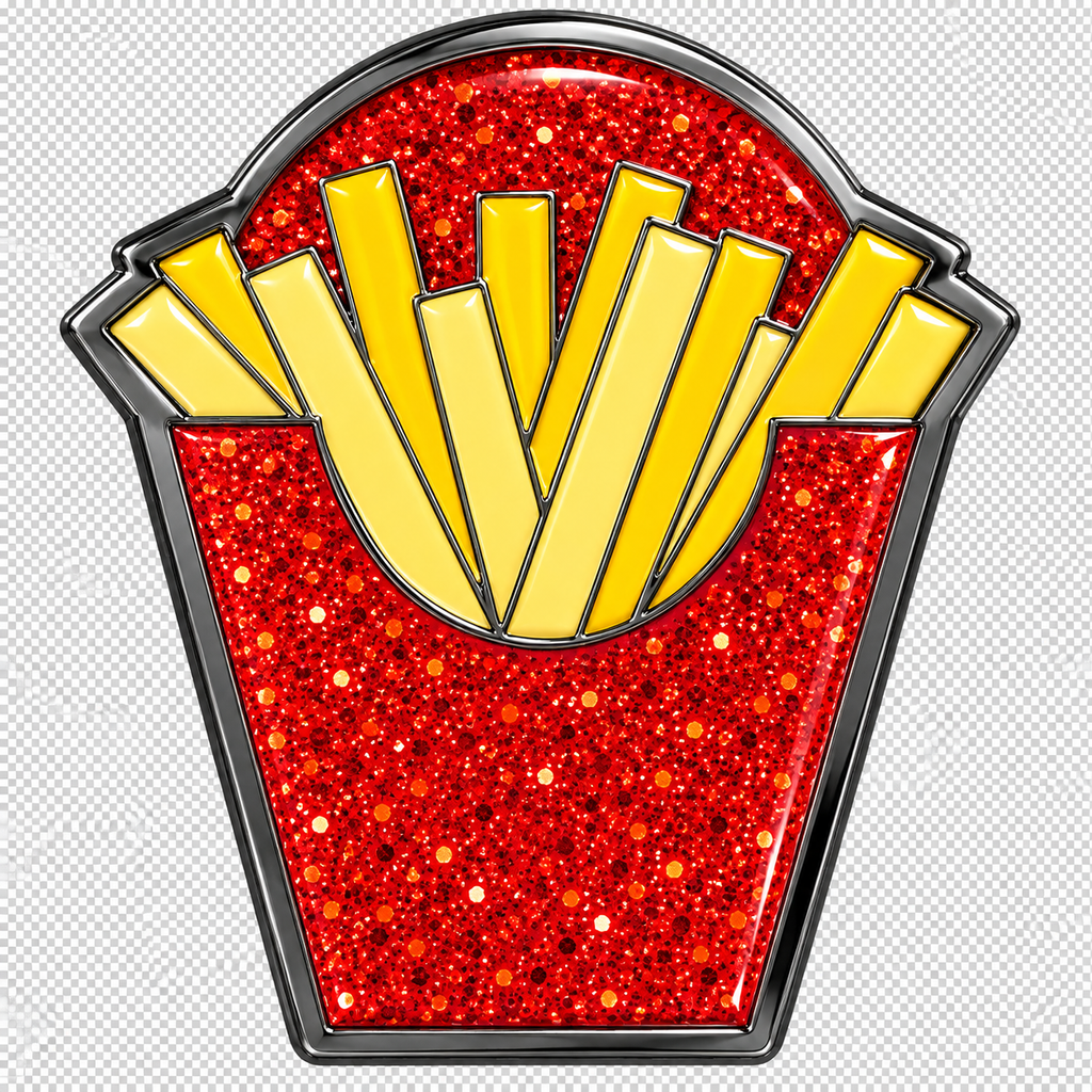 French Fries Glitter Ball Marker & Hat Clip by ReadyGOLF