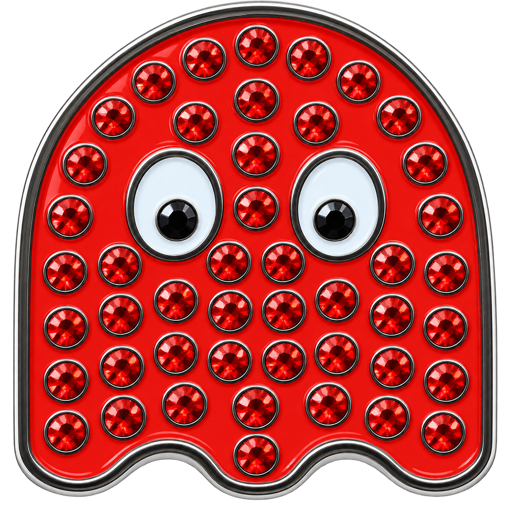 Arcade Red Ghost Crystal Ball Marker & Hat Clip by ReadyGOLF