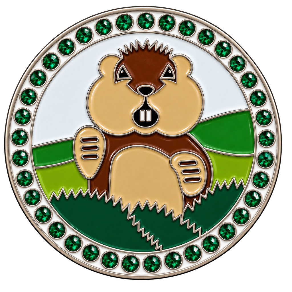 Dancing Gopher Crystal Golf Ball Marker & Hat Clip by ReadyGOLF
