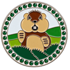 Dancing Gopher Crystal Golf Ball Marker & Hat Clip by ReadyGOLF