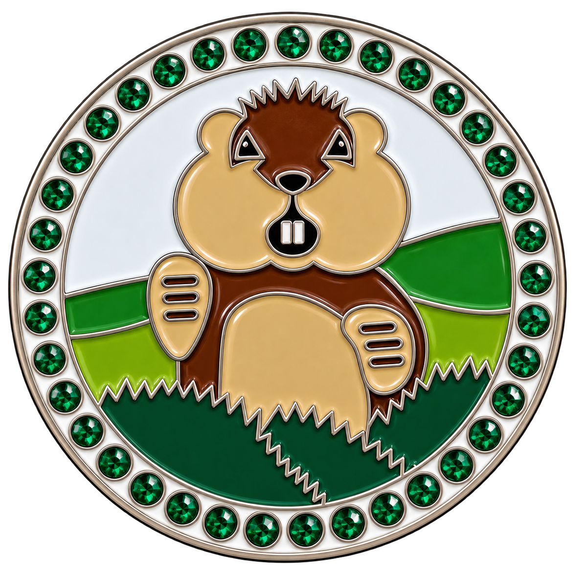 Dancing Gopher Crystal Golf Ball Marker & Hat Clip by ReadyGOLF