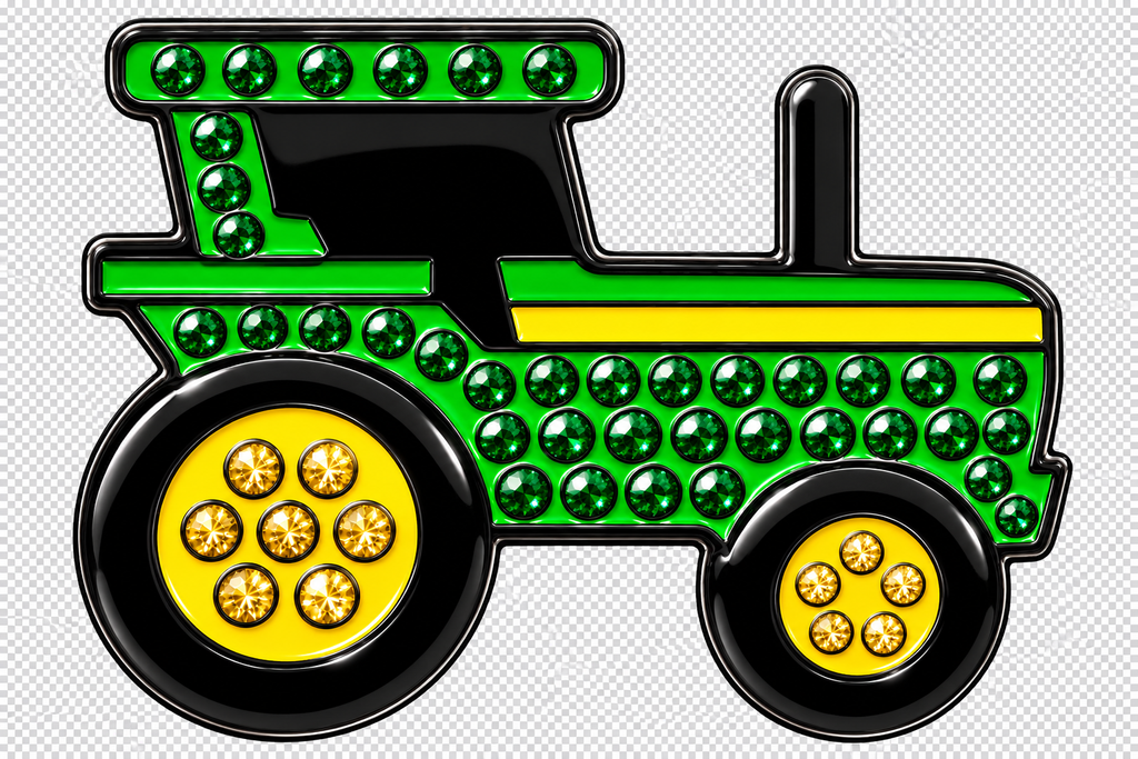 Green Tractor Crystal Ball Marker & Hat Clip by ReadyGOLF