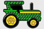 Green Tractor Crystal Ball Marker & Hat Clip by ReadyGOLF