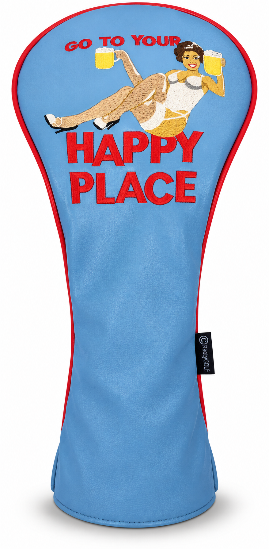 Happy Place Embroidered Driver Headcover by ReadyGOLF