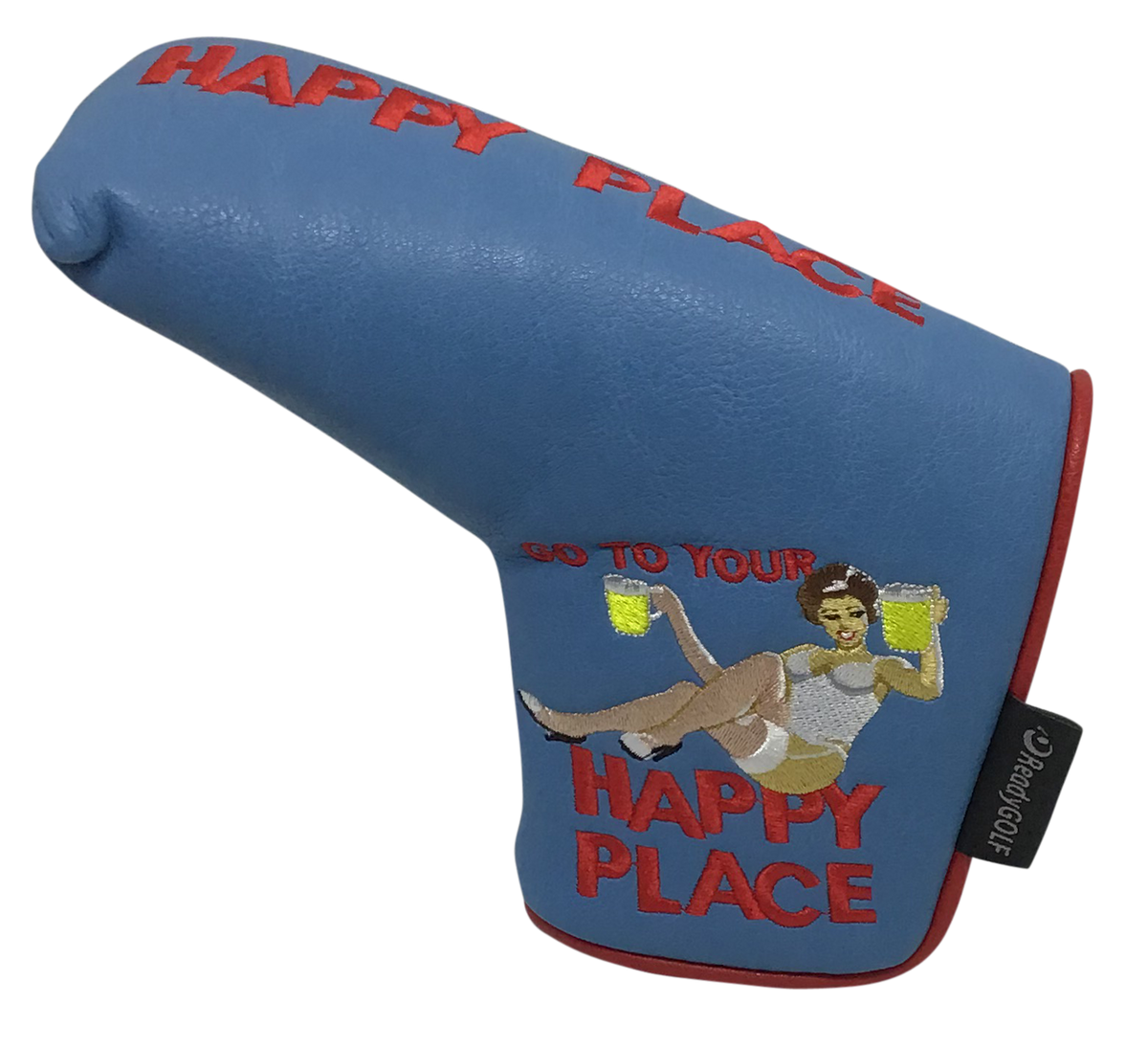 Happy Place Embroidered Putter Cover - Blade by ReadyGOLF