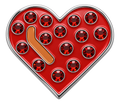 Heart Ball Marker & Hat Clip with Crystals by ReadyGOLF