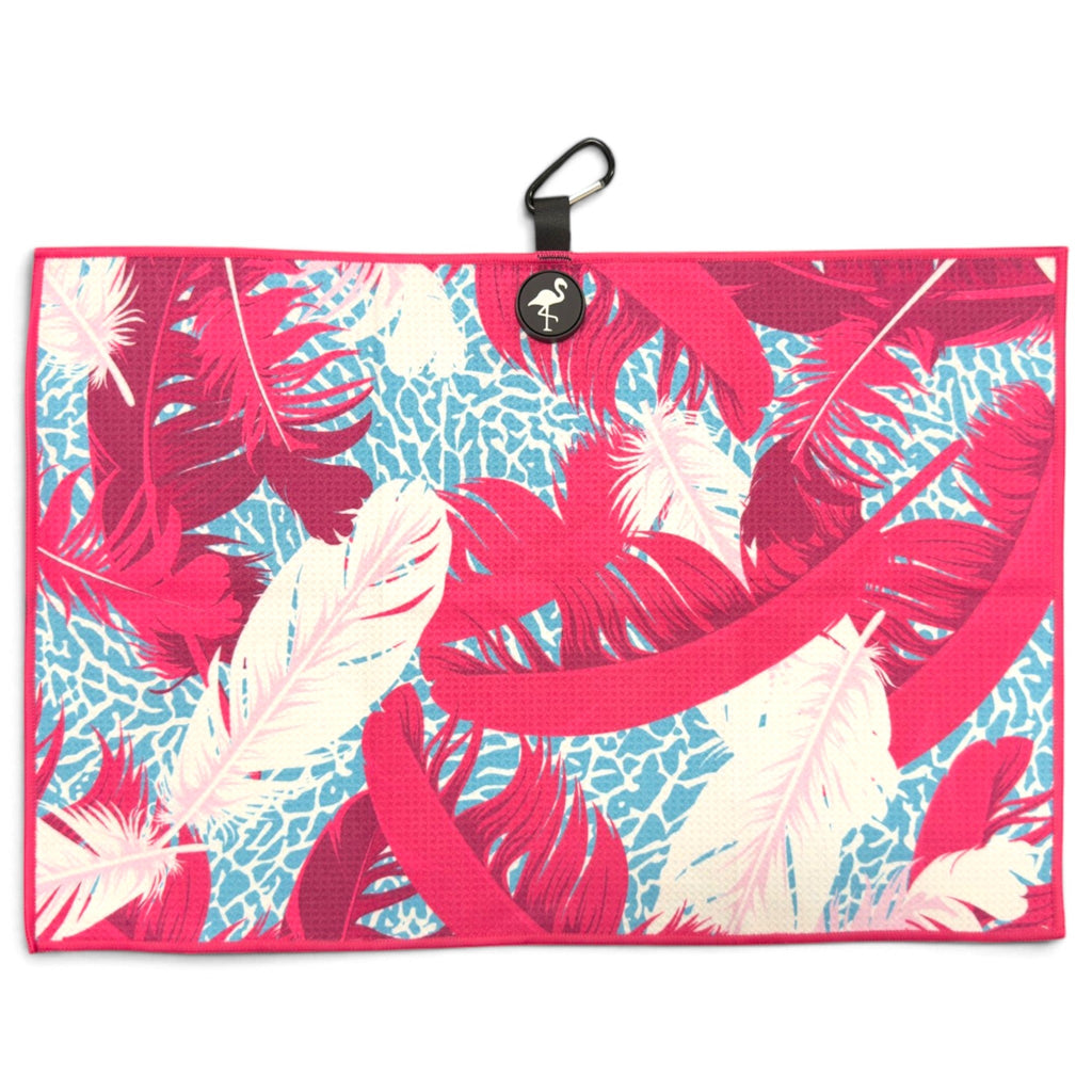 Logie Joe's Golf Elephant Meets Flamingo Magnetic Golf Towel