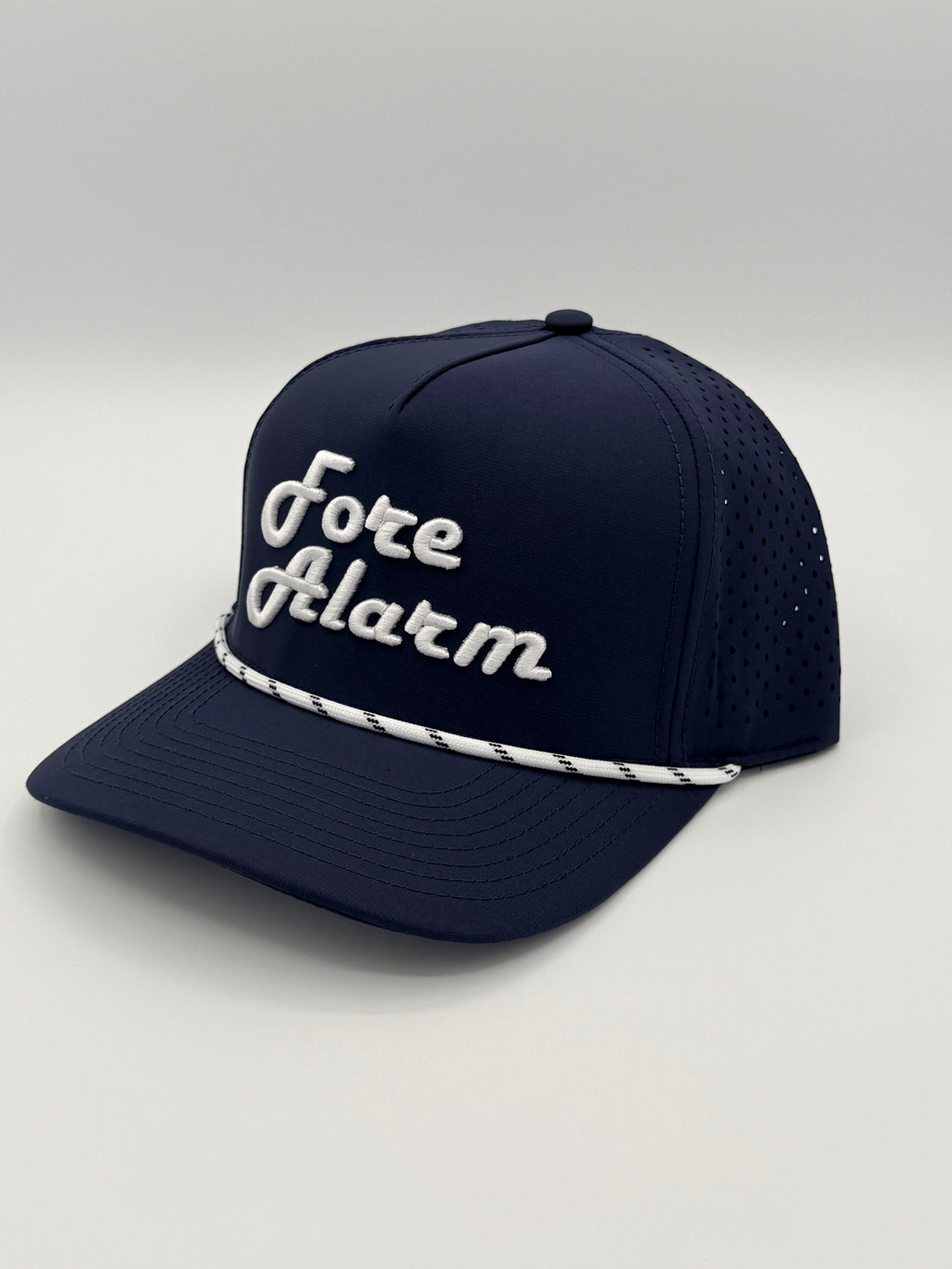 Fore Alarm navy and white performance golf rope hat, alternate product view