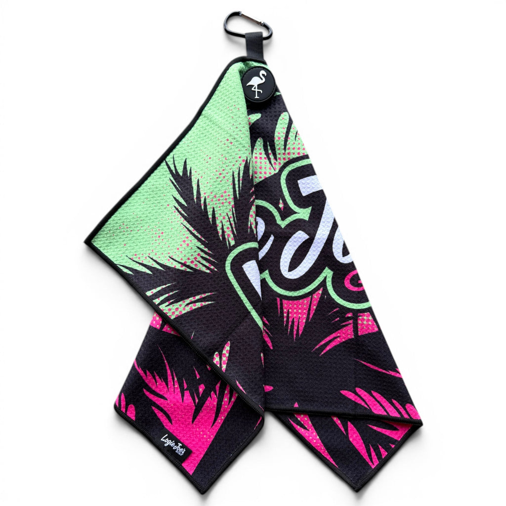 Logie Joe's Golf Neon Palms Magnetic Golf Towel