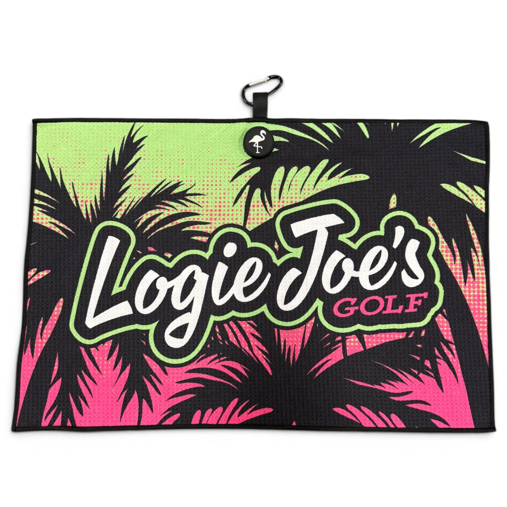 Logie Joe's Golf Neon Palms Magnetic Golf Towel