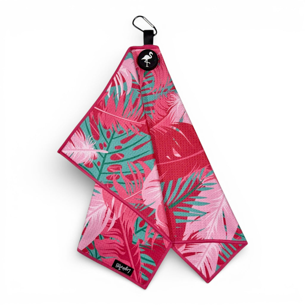 Logie Joe's Golf Pink Tropical Magnetic Golf Towel