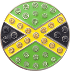 Jamaica Flag Crystal Ball Marker & Hat Clip by ReadyGOLF