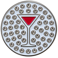 Martini (Pink Cosmopolitan) Ball Marker & Hat Clip with Crystals by ReadyGOLF