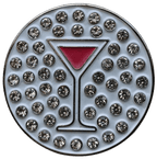 Martini (Pink Cosmopolitan) Ball Marker & Hat Clip with Crystals by ReadyGOLF