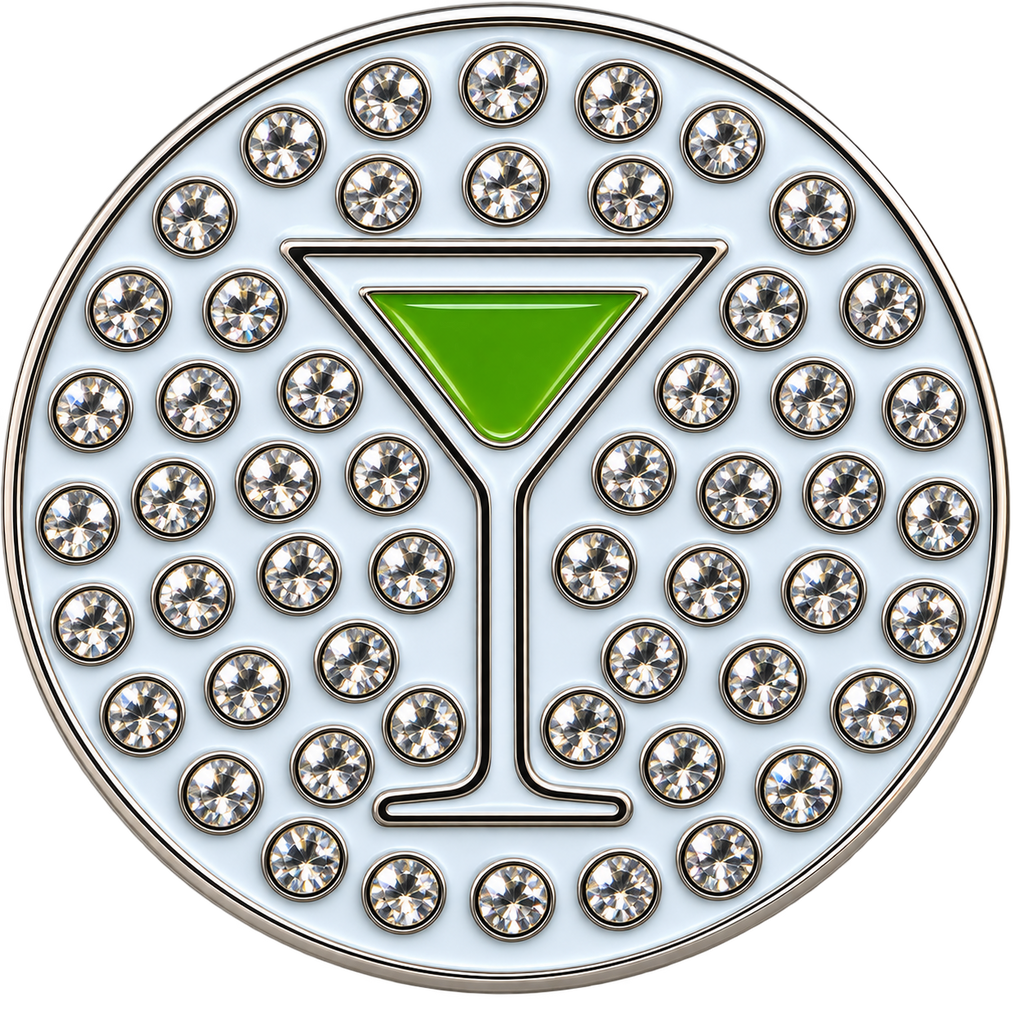 Apple Martini Crystal Ball Marker & Hat Clip by ReadyGOLF