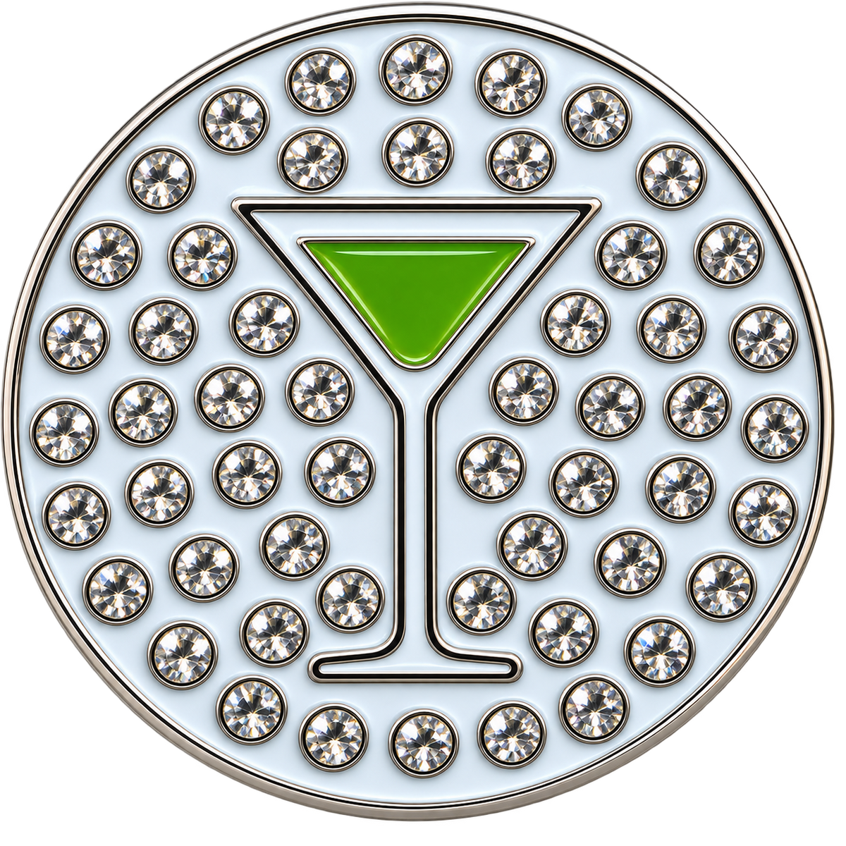 Apple Martini Crystal Ball Marker & Hat Clip by ReadyGOLF