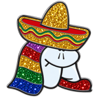 Mexican Sombrero Man Glitter Ball Marker & Hat Clip by ReadyGOLF