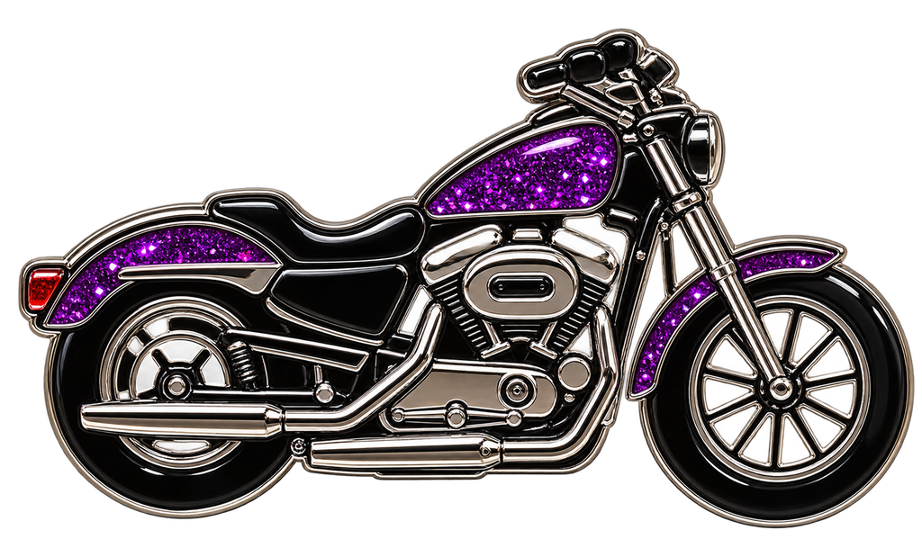 Motorcycle Ball Marker & Hat Clip with Glitter by ReadyGOLF