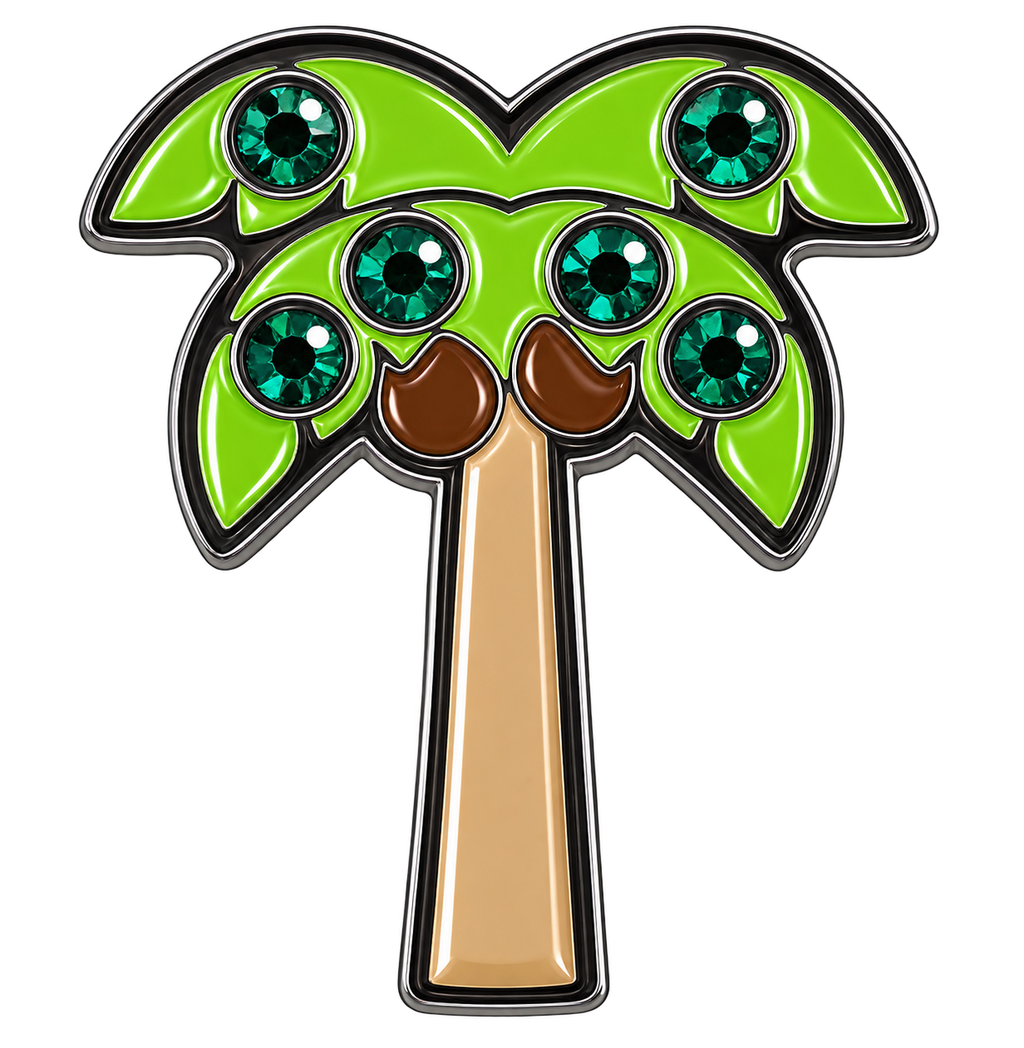 Palm Tree Ball Marker & Hat Clip with Crystals by ReadyGOLF