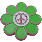 Peace Sign Flower Crystal Ball Marker & Hat Clip by ReadyGOLF