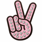 Peace Sign Hand Gesture Crystal Ball Marker & Hat Clip by ReadyGOLF