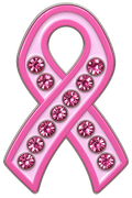 Pink Ribbon Crystal Ball Marker & Hat Clip by ReadyGOLF