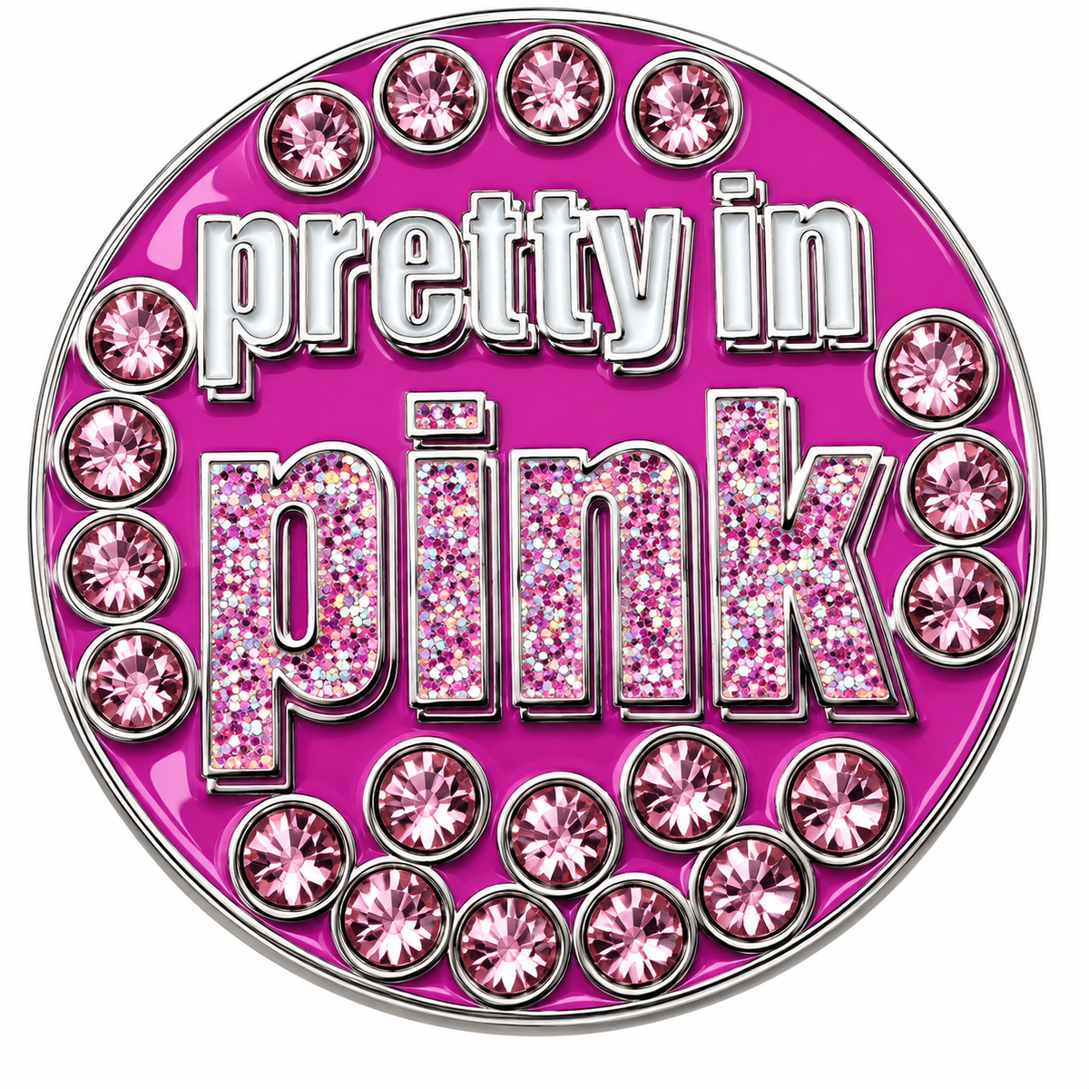 Pretty In Pink Crystal Ball Marker & Hat Clip by ReadyGOLF