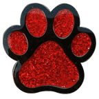 Red Paw Print Glitter Ball Marker & Hat Clip by ReadyGOLF