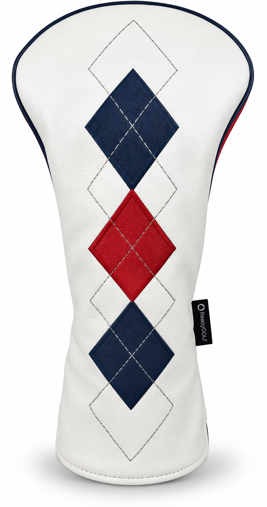 Classic Argyle Red, White & Blue Embroidered Driver Headcover by ReadyGOLF