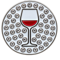 Red Wine Crystal Ball Marker & Hat Clip by ReadyGOLF