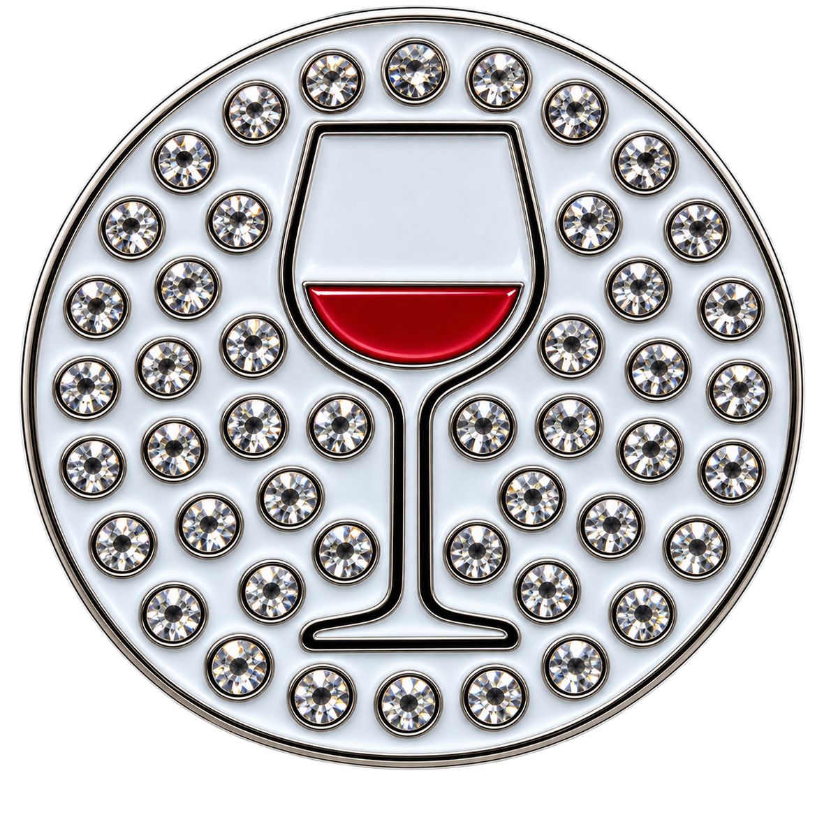 Red Wine Crystal Ball Marker & Hat Clip by ReadyGOLF