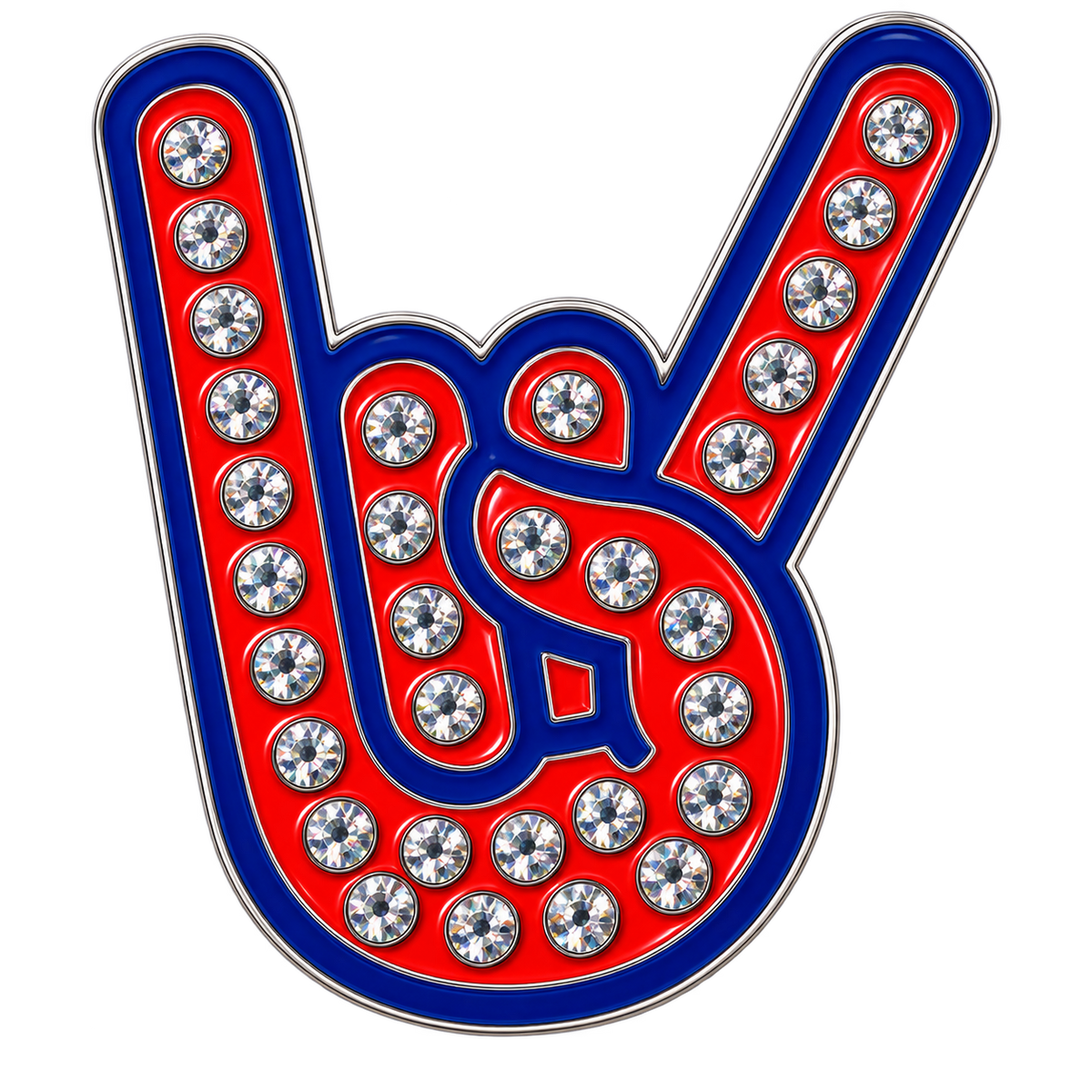 Rock On Hand Gesture Crystal Ball Marker &amp; Hat Clip by ReadyGOLF